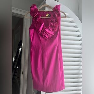 Rosette pink cocktail dress